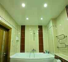 Изборът на тавана на напрежение в банята: съвети, характеристики, дизайн